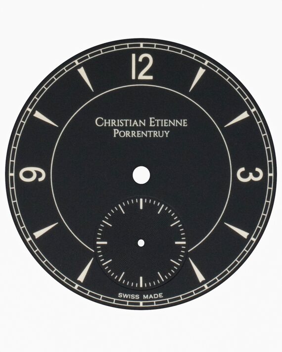 Collection small seconds watch, 6 o'clock, black dial