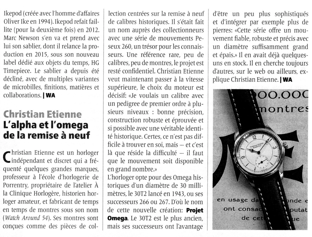 Christian Etienne - articles de presse